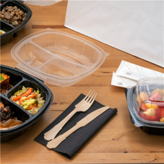 SET 4/1 FOURCHETTE, COUTEAU, CUILLÈRE, SERVIETTE 'CLASSIC'  20 CM NATUREL BOIS (100 UNITÉ)