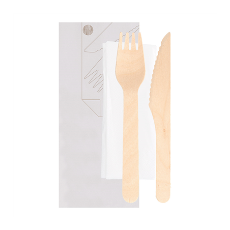 SET 3/1 FOURCHETTE, COUTEAU, SERVIETTE