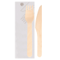 SET 2/1 FOURCHETTE, COUTEAU 'MAKAN'  16 CM NATUREL BOIS (100 UNITÉ)