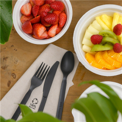 SACHET FOURCHETTE  18 CM NOIR CPLA (500 UNITÉ)