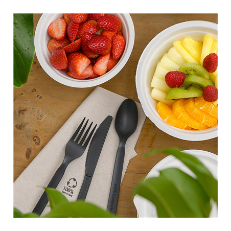 SACHET FOURCHETTE  18 CM NOIR CPLA (500 UNITÉ)