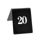 NUMÉROS DE TABLE DU 1 AU 20  9x12 CM NOIR PAPIER (1 UNITÉ)