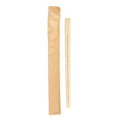 BAGUETTES CHINOISES EN SACHET KRAFT  20 CM NATUREL BAMBOU (100 UNITÉ)