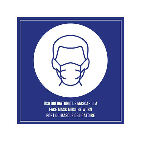 PLAQUE AUTO-ADHESIVE "PORT DU MASQUE OBLIGATOIRE"