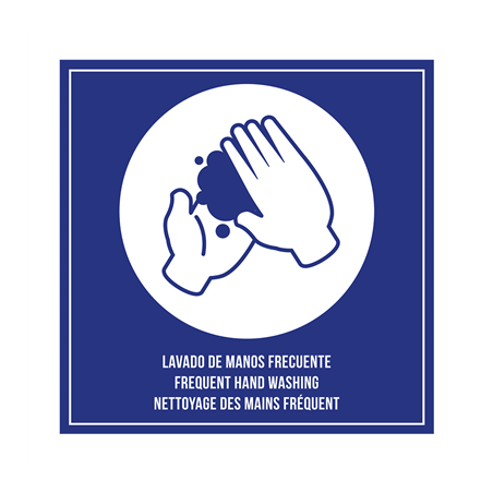 PLAQUE AUTO-ADHESIVE "NETTOYAGE DES MAINS FRÉQUENT"
