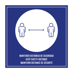 PLAQUE AUTO-ADHESIVE "MAINTENIR DISTANCE DE SÉCURITÉ"