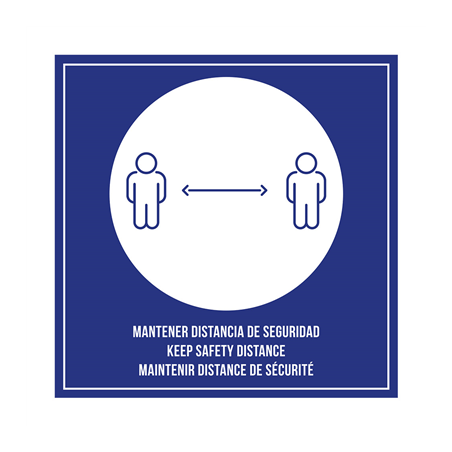PLAQUE AUTO-ADHESIVE "MAINTENIR DISTANCE DE SÉCURITÉ"
