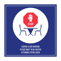 PLAQUE AUTO-ADHESIVE "ATTENDRE D’ÊTRE ASSIS"