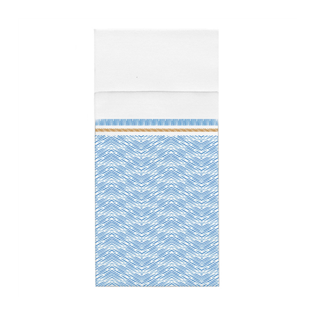 SERVIETTES KANGOUROU 'LIKE LINEN - AZUR' 70 G/M2 40x40 CM BLANC/BLEU SPUNLACE (700 UNITÉ)