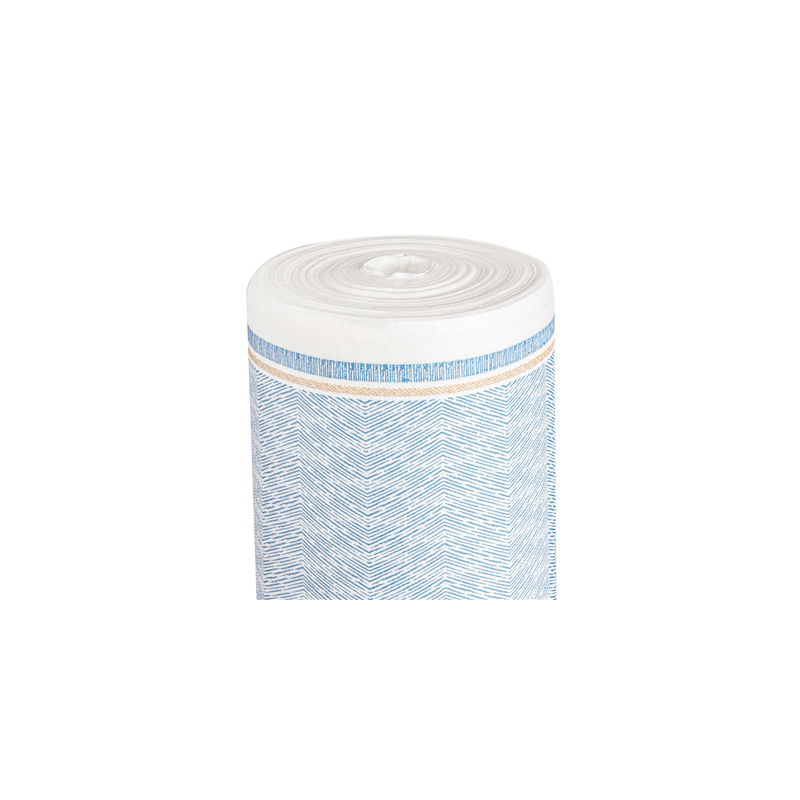 NAPPE 'LIKE LINEN - AZUR' 70 G/M2 1,20x25 M BLANC/BLEU SPUNLACE (1 UNITÉ)