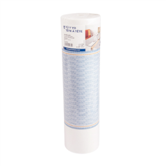 "TÊTE-À-TÊTE" PRÉ. 120CM (20 FEU.) 'LIKE LINEN - AZUR' 70 G/M2 0,40x24 M BLANC/BLEU SPUNLACE (6 UNITÉ)