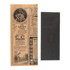 SERVIETTES NOIRES EMB. 'D.POINT' 40x32 CM