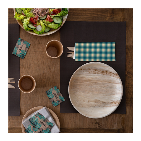 SERVIETTES BLANCHES EMB. 'AIRLAID' 40x32 CM 'JUST IN TIME CLOSED' 40 + 10PE G/M2 11x25 CM BLEU VICHY KRAFT VERGÉ (300 UNITÉ)