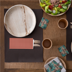 SERVIETTES BLANCHES EMB. 'AIRLAID' 40x32 CM 'JUST IN TIME CLOSED' 40 + 10PE G/M2 11x25 CM ROUGE VICHY KRAFT VERGÉ (300 UNITÉ)