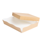 PLATEAUX + COUVERCLE 'THEPACK' 240 G/M2 23x17x4,5 CM NATUREL CARTON ONDULÉ NANO-MICRO (200 UNITÉ)