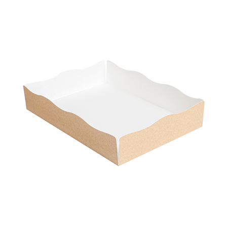 PLATEAUX + COUVERCLE 'THEPACK' 240 G/M2 23x17x4,5 CM NATUREL CARTON ONDULÉ NANO-MICRO (200 UNITÉ)