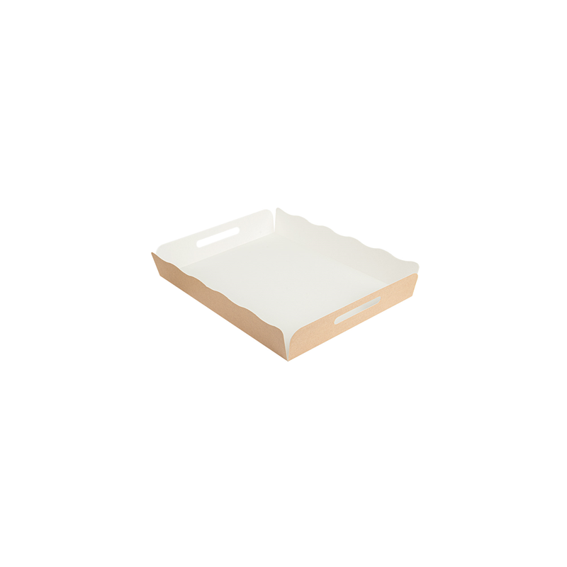 PLATEAUX + COUVERCLE 'THEPACK' 290 G/M2 40,5x30,5x6 CM NATUREL CARTON ONDULÉ MICROCANAL (150 UNITÉ)