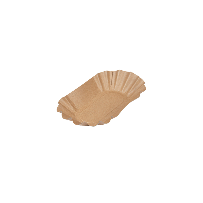 PLATEAUX OVALES  300 G/M2 17,5x10,5x3 CM NATUREL KRAFT (2000 UNITÉ)
