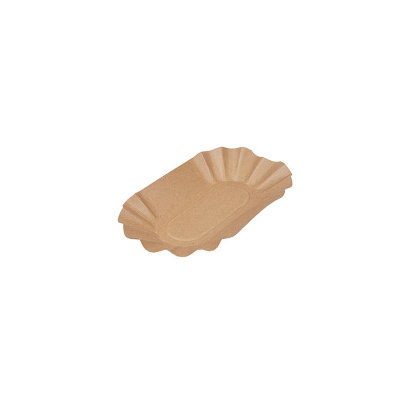 PLATEAUX OVALES  300 G/M2 19,5x11x3,2 CM NATUREL KRAFT (1000 UNITÉ)