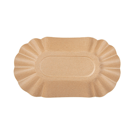 PLATEAUX OVALES  300 G/M2 19,5x11x3,2 CM NATUREL KRAFT (1000 UNITÉ)