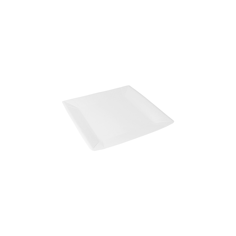 ASSIETTES CARRÉES  245 G/M2 23x23 CM BLANC CARTON (400 UNITÉ)