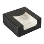RÉCIPIENTS SUSHI +FÊNETRE 'THEPACK' 230 G/M2 + OPP 10x10x4 CM NOIR CARTON ONDULÉ NANO-MICRO (400 UNITÉ)