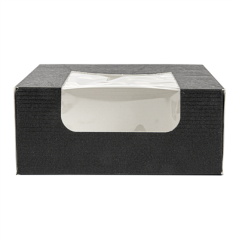 RÉCIPIENTS SUSHI +FÊNETRE 'THEPACK' 230 G/M2 + OPP 10x10x4 CM NOIR CARTON ONDULÉ NANO-MICRO (400 UNITÉ)