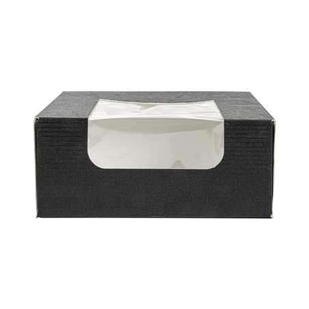 RÉCIPIENTS SUSHI +FÊNETRE 'THEPACK' 230 G/M2 + OPP 10x10x4 CM NOIR CARTON ONDULÉ NANO-MICRO (400 UNITÉ)
