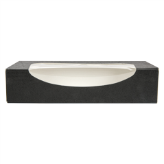 RÉCIPIENTS SUSHI+FÊNETRE 'THEPACK' 230 G/M2 + OPP 19,7x9x4,5 CM NOIR CARTON ONDULÉ NANO-MICRO (400 UNITÉ)