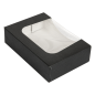 RÉCIPIENTS SUSHI+FÊNETRE 'THEPACK' 230 G/M2 + OPP 17,5x12x4,5 CM NOIR CARTON ONDULÉ NANO-MICRO (400 UNITÉ)