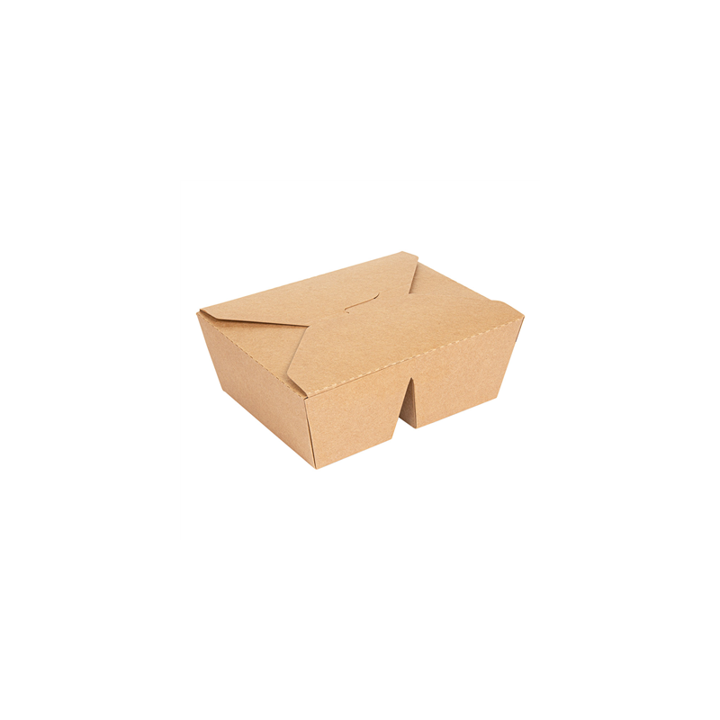 BOÎTES AMÉRICAINES 2 COMPART. 690 + 530 ML 300 + 20 PE G/M2 17,8x13,7x6,4 CM NATUREL KRAFT (200 UNITÉ)