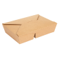 BOÎTES AMÉRICAINES 2 COMPART. 740 + 530 ML 300 + 20 PE G/M2 21,3x15,5x4,6 CM NATUREL KRAFT (200 UNITÉ)