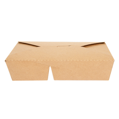 BOÎTES AMÉRICAINES 2 COMPART. 740 + 530 ML 300 + 20 PE G/M2 21,3x15,5x4,6 CM NATUREL KRAFT (200 UNITÉ)