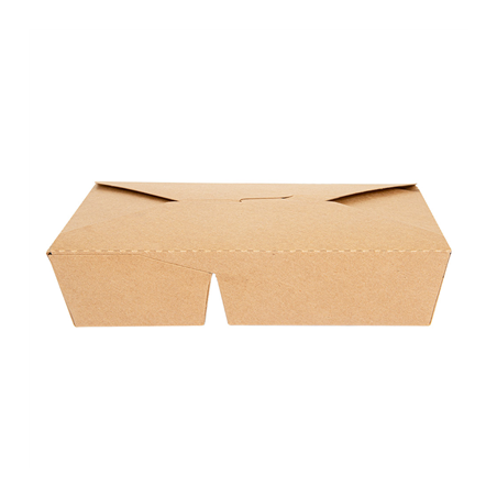 BOÎTES AMÉRICAINES 2 COMPART. 740 + 530 ML 300 + 20 PE G/M2 21,3x15,5x4,6 CM NATUREL KRAFT (200 UNITÉ)
