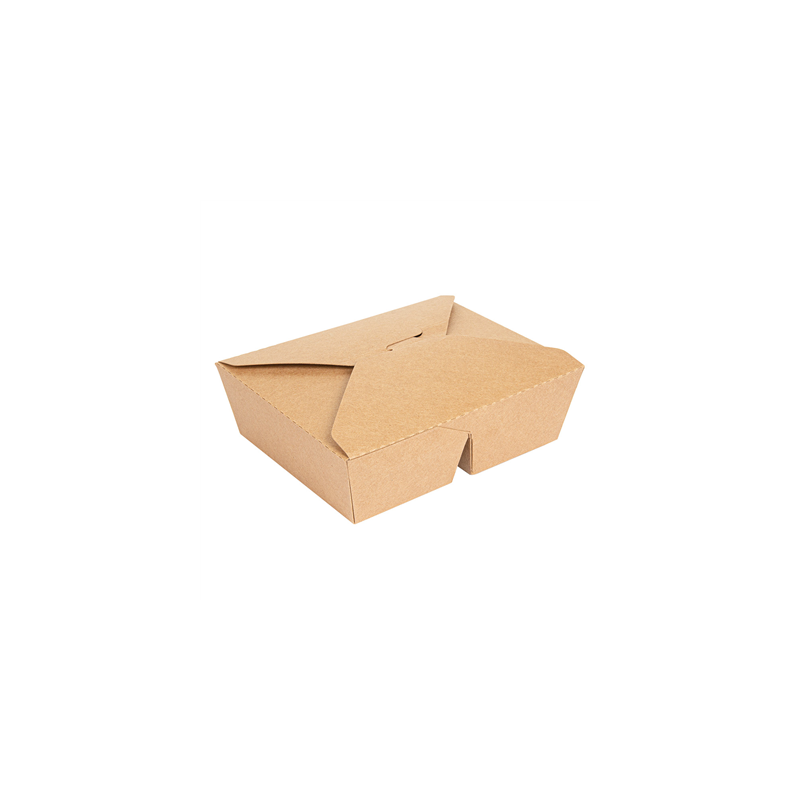 BOÎTES AMÉRICAINES 2 COMPART. 475 + 475 ML 300 + 20 PE G/M2 16,8x13,5x5 CM NATUREL KRAFT (200 UNITÉ)