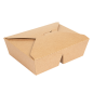 BOÎTES AMÉRICAINES 2 COMPART. 475 + 475 ML 300 + 20 PE G/M2 16,8x13,5x5 CM NATUREL KRAFT (200 UNITÉ)