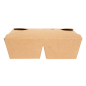 BOÎTES AMÉRICAINES 2 COMPART. 475 + 475 ML 300 + 20 PE G/M2 16,8x13,5x5 CM NATUREL KRAFT (200 UNITÉ)