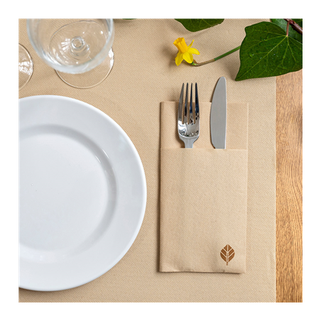 SERVIETTES KANGOUROU  55 G/M2 40x40 CM NATUREL AIRLAID (700 UNITÉ)