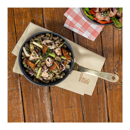 SERVIETTES P. 1/4 'ECO-BAMBOO' 70 G/M2 40x40 CM NATUREL BAMBOU (600 UNITÉ)