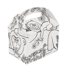 BOÎTES MENU ENFANT COLORIAGE  320 G/M2 15,50x10,50x17,50 CM BLANC CARTON (300 UNITÉ)