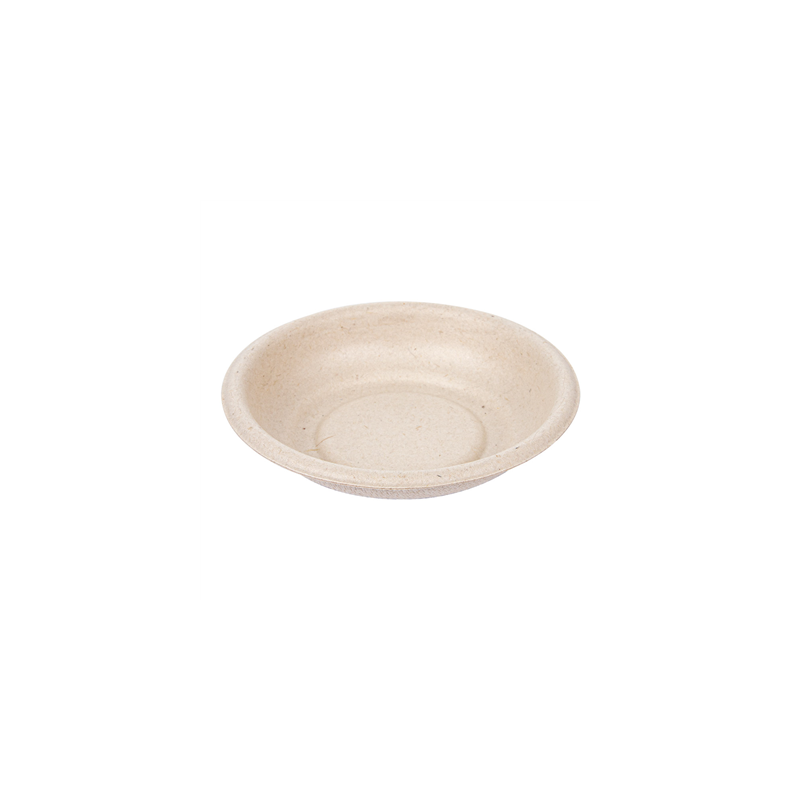 MINI BOLS 'BIONIC'  Ø 7,7x1,5 CM NATUREL BAGASSE (2000 UNITÉ)
