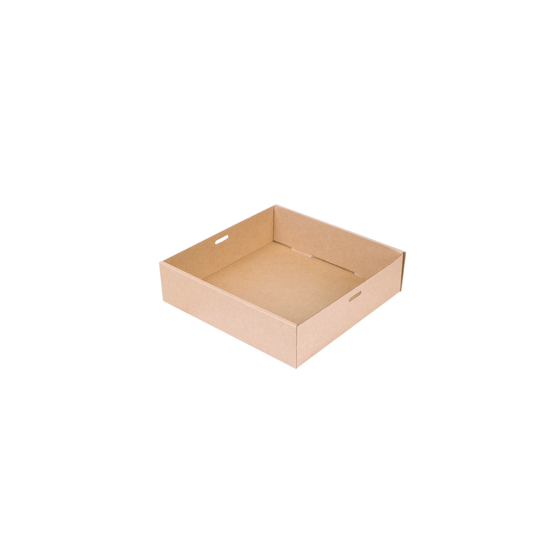 BOÎTES "TRAITEUR" S  375 G/M2 22,5x22,5x6 CM NATUREL KRAFT (100 UNITÉ)
