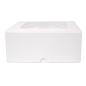 BOÎTES PATISSERIES AVEC FENÊTRE 'THEPACK DECO' 250 G/M2 + OPP 18x18x7,5 CM BLANC CARTON ONDULÉ NANO-MICRO (50 UNITÉ)