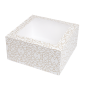 BOÎTES PÂTISSERIES AVEC FENÊTRE 'THEPACK DECO' 250 G/M2 + OPP 24x24x12 CM BLANC CARTON ONDULÉ NANO-MICRO (50 UNITÉ)