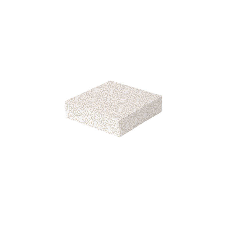 BOÎTES PATISSERIES SANS FENÊTRE 'THEPACK DECO' 250 G/M2 23x23x7,5 CM BLANC CARTON ONDULÉ NANO-MICRO (50 UNITÉ)