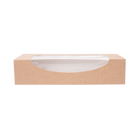 RÉCIPIENTS SUSHI+FÊNETRE 'THEPACK' 220 G/M2 + OPP 19,7x9x4,5 CM MARRON CARTON ONDULÉ NANO-MICRO (400 UNITÉ)