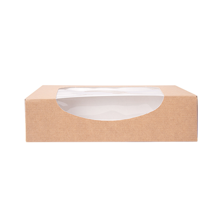 RÉCIPIENTS SUSHI+FÊNETRE 'THEPACK' 220 G/M2 + OPP 17,5x12x4,5 CM MARRON CARTON ONDULÉ NANO-MICRO (400 UNITÉ)