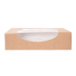 RÉCIPIENTS SUSHI+FÊNETRE 'THEPACK' 220 G/M2 + OPP 17,5x12x4,5 CM MARRON CARTON ONDULÉ NANO-MICRO (400 UNITÉ)
