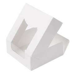 RÉCIPIENTS SUSHI+FÊNETRE 'THEPACK' 230 G/M2 + OPP 10x10x4 CM BLANC CARTON ONDULÉ NANO-MICRO (400 UNITÉ)