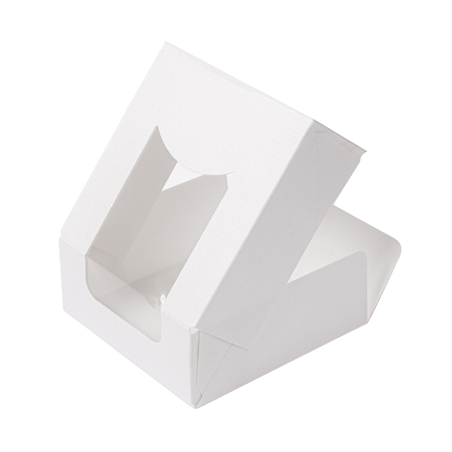 RÉCIPIENTS SUSHI+FÊNETRE 'THEPACK' 230 G/M2 + OPP 10x10x4 CM BLANC CARTON ONDULÉ NANO-MICRO (400 UNITÉ)